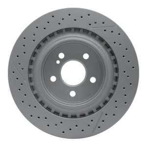 Mercedes-Benz C63 AMG Brake Rotor (1) - Rear - R1 Concepts - Drilled & Slotted GeoSPEC Coated - `08-`15